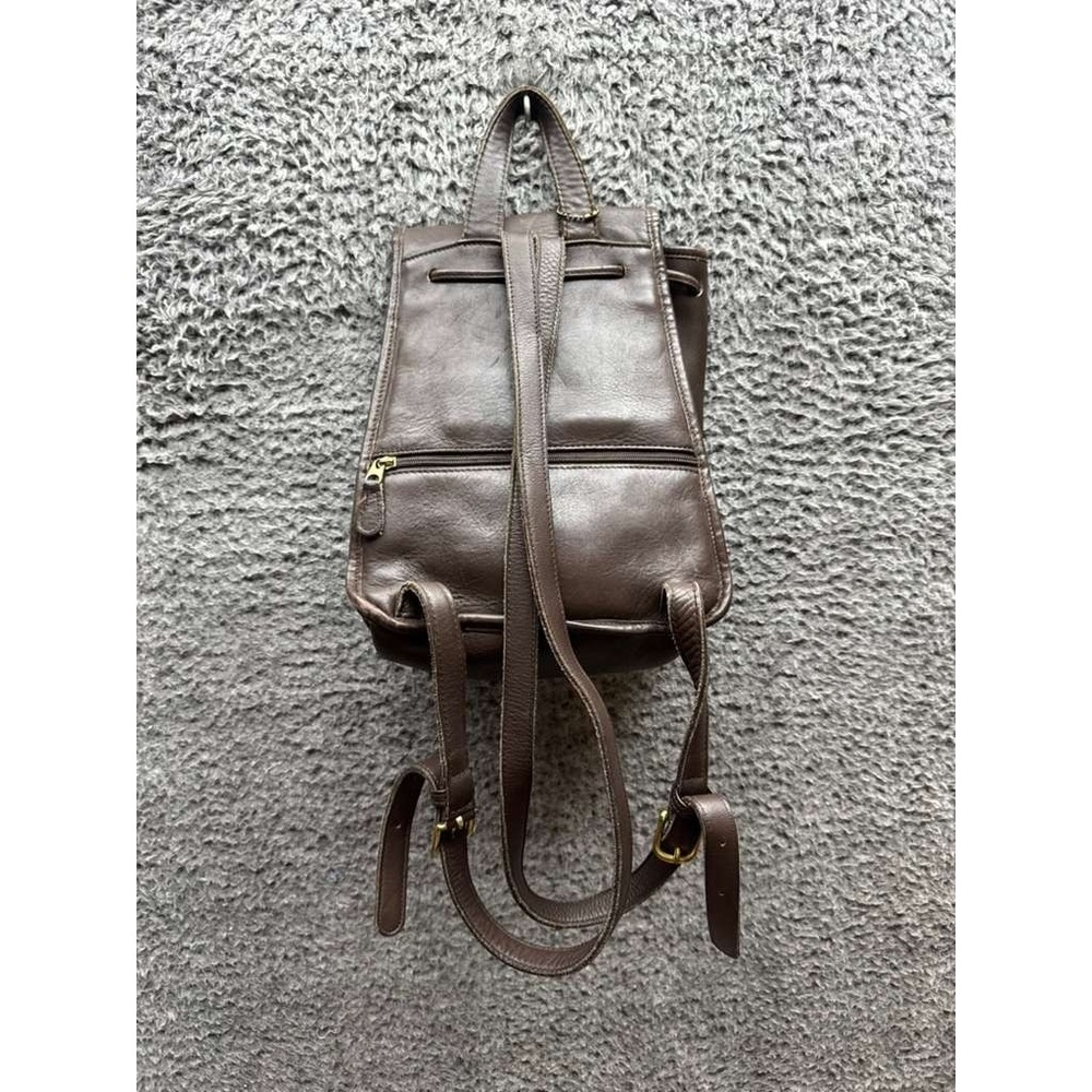 Vintage Coach K3H-9791 Women's Leather Turn-Lock‎ Daypack Backpack Dark Brown - Picture 2 of 11
